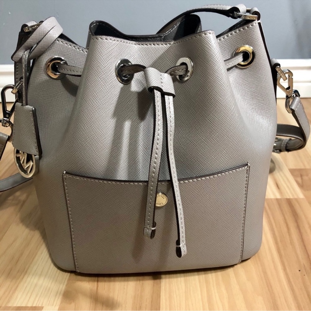 Michael Kors grey bucket bag